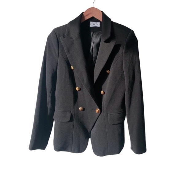 Lioness Palermo Black Blazer w Gold Tone Buttons - Picture 3 of 3